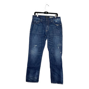 Aeropostale Men's Distressed Straight Denim Jeans Dark Wash Blue Size 32/32